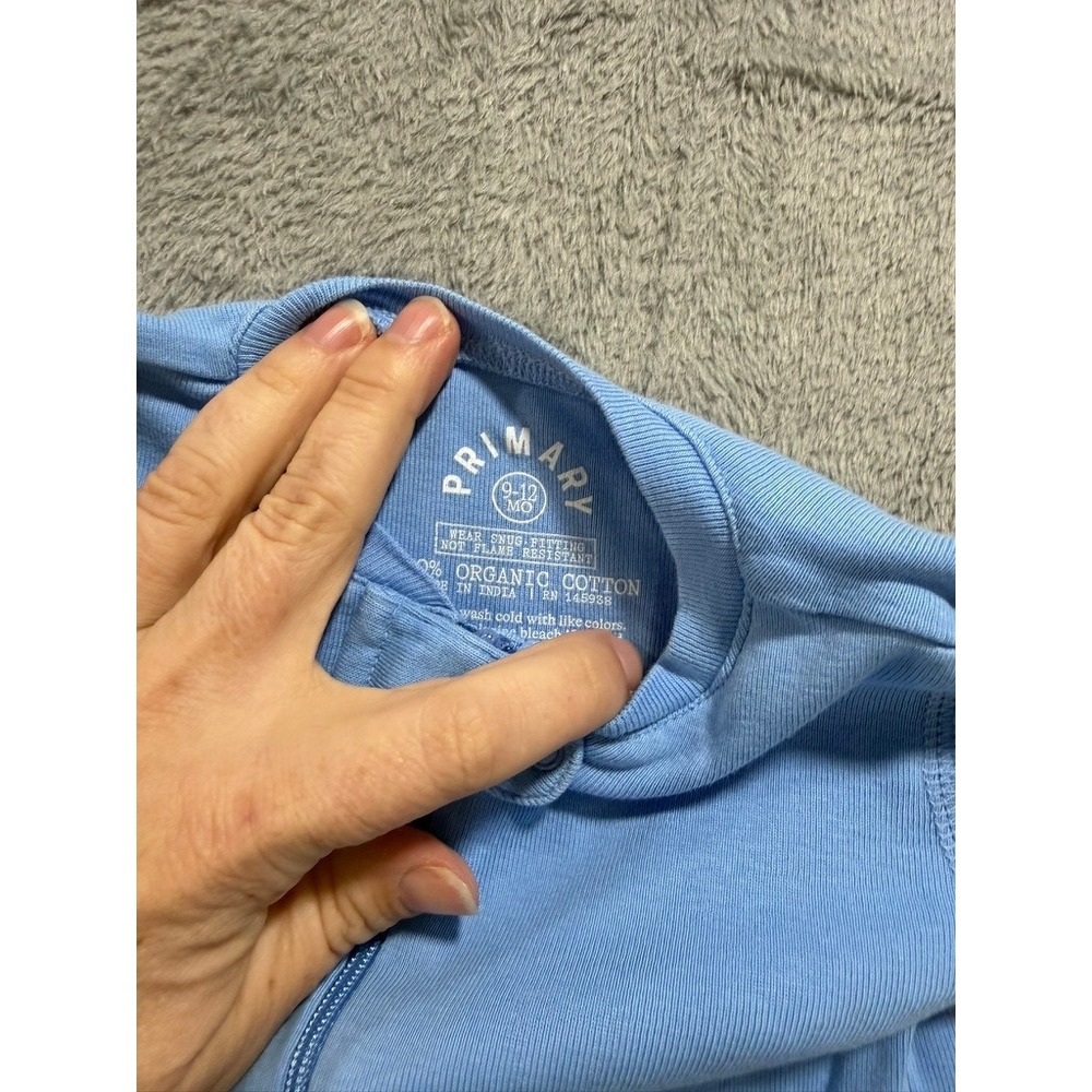 Primary H&M Baby 9-12M Organic Cotton Sleeper Bodysuits Pant Bundle 5pc Blue Set - Picture 3 of 7